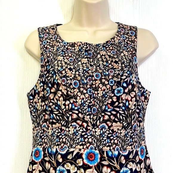 Anthropologie - Maeve Floral Blue & Red Sleeveless Sheath Dress Size 4 - Picture 3 of 16